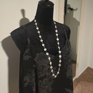 Long silver necklace
